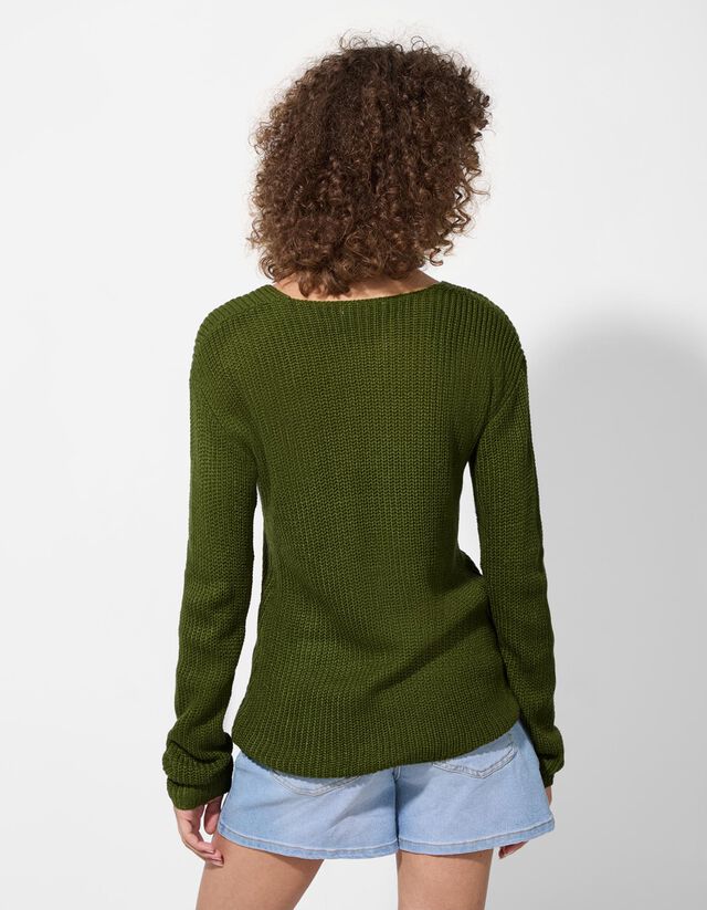 Pulóver - Egyszínű - barna