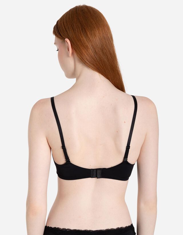 Merevítő nélküli melltartó - mikroszálas - fekete