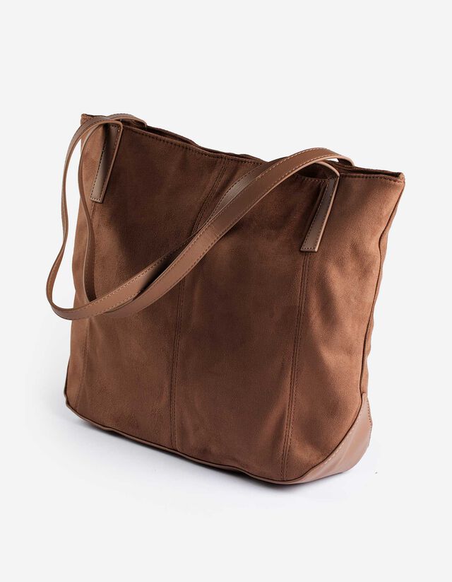 Táska - Bőrhatású - sötétbarna