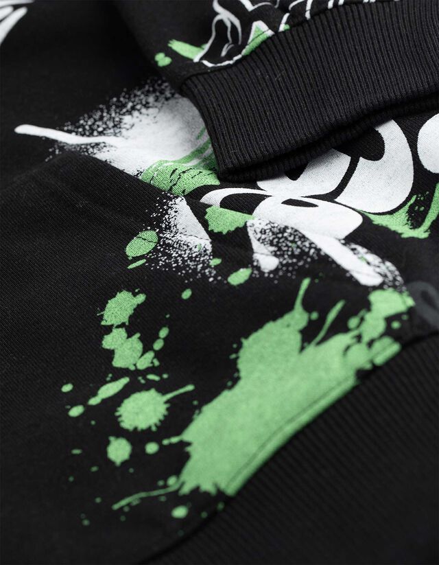 Kapucnis felső - Elszórt nyomott minta - sötétszürke