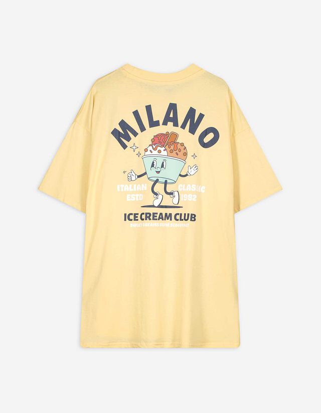 Póló - Hátul nyomtatott minta - feher