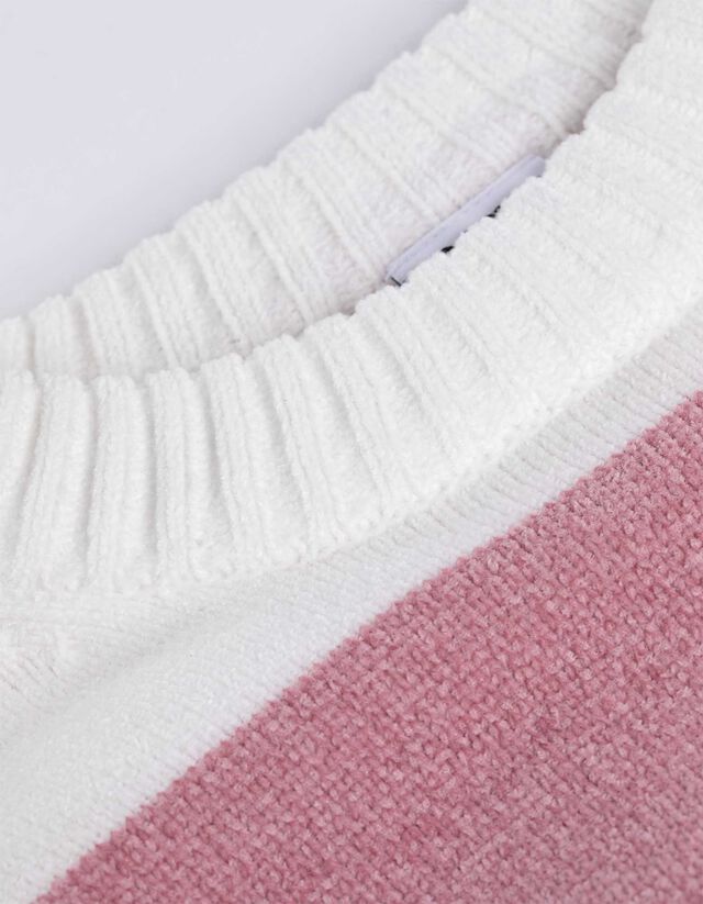 Pulóver - Chenille - feher