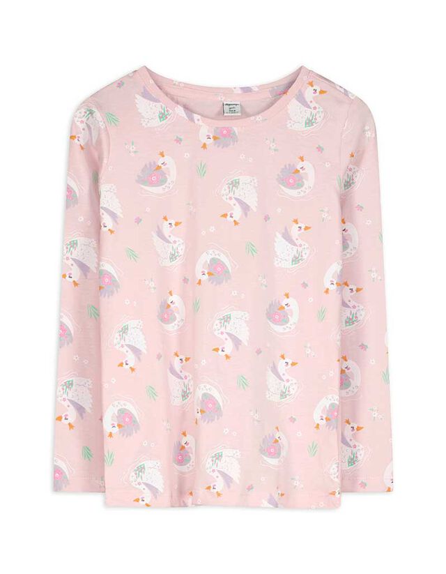 Hosszú ujjú felső - Elszórt nyomott minta - rozsaszin