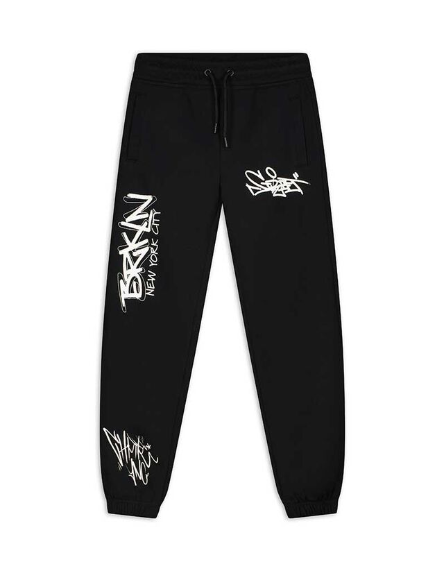 Szabadidőnadrág - Nyomott minta - fekete