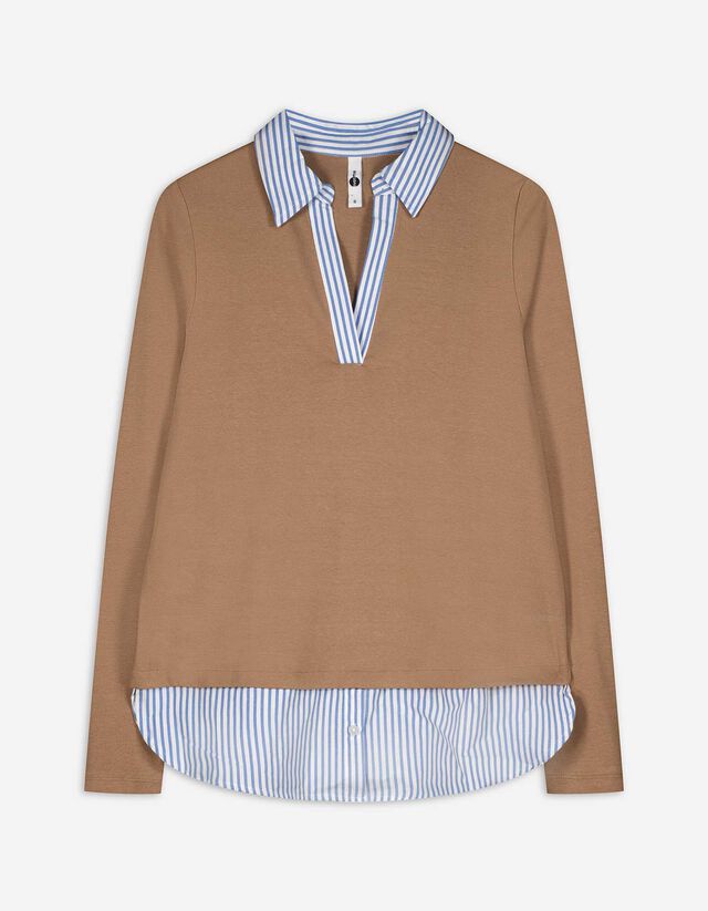 Női ing - Kétrétegű hatás - bézs