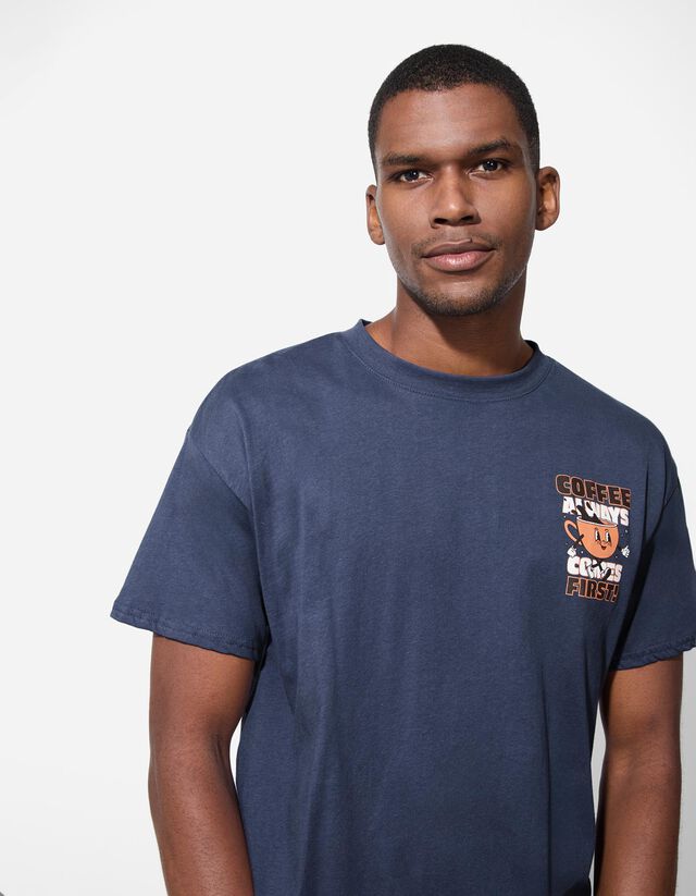 Póló - Hátul nyomtatott minta - feher