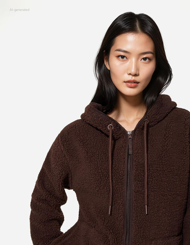 Cipzáros melegítőfelső - Plüss - fekete