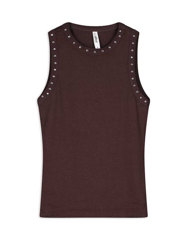 Ujjatlan felső - Szegecselt - piros