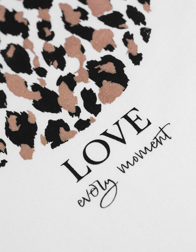 Póló - Csillámos nyomott minta - sötétbarna