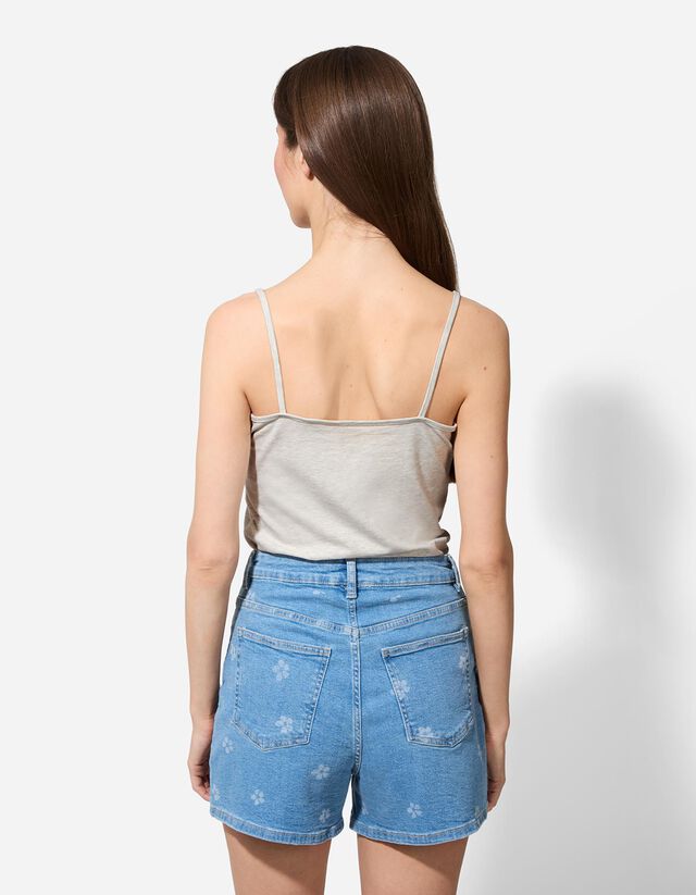 Ujjatlan felső - Spagettipántos - vilagos szurke