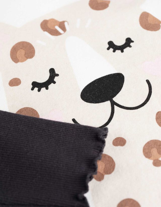 Melegítőfelsőből és leggingből álló szett - Nyomott minta - feher