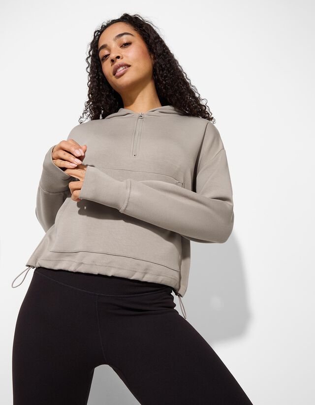 Kapucnis felső - Lélegző szövet - bézs