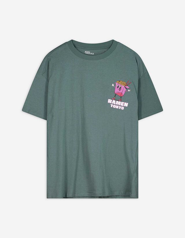 Póló - Hátul nyomtatott minta - feher