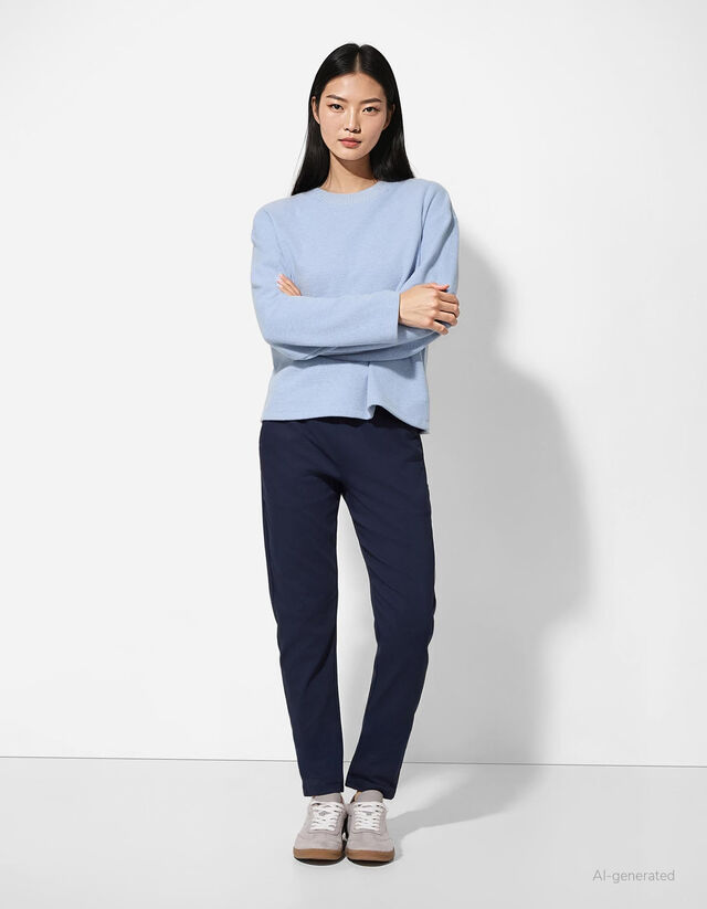 Ráncolt derekú nadrág - világos barna