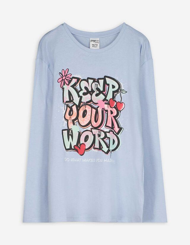 Hosszú ujjú felső - Elülső nyomtatás - pink