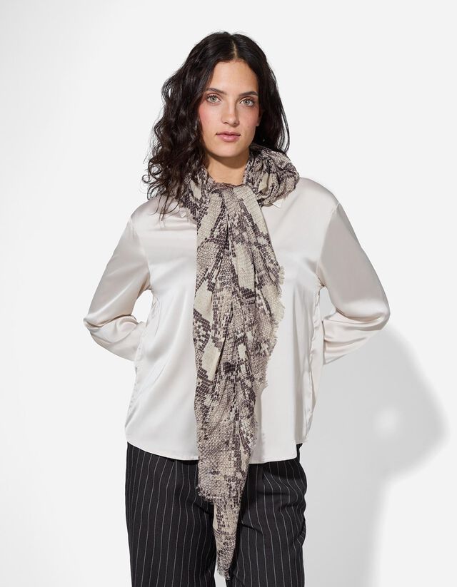 Kendő - Zebra minta - feher