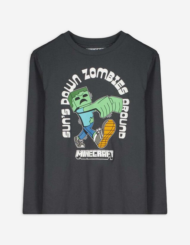 Hosszú ujjú felső - Minecraft - sötétszürke