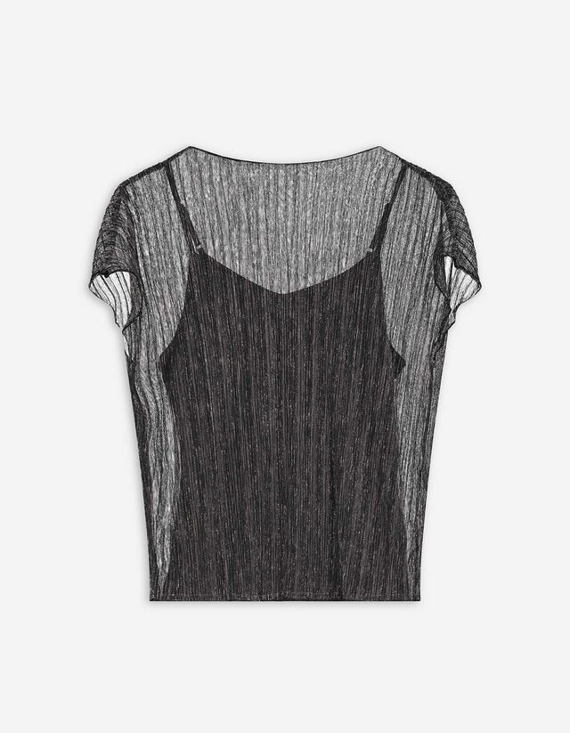 Póló - Csillámló anyag - fekete