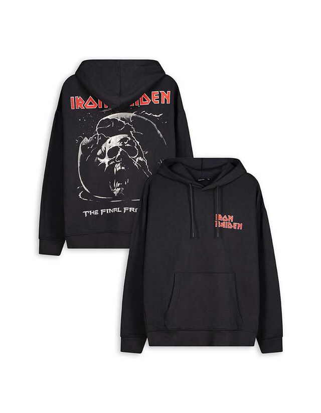 Kapucnis felső - Iron Maiden - sötétszürke