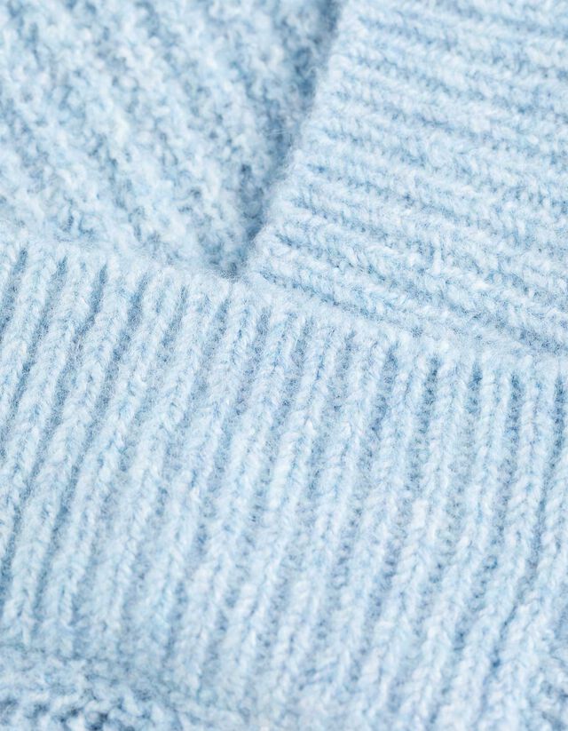 Pulóver - V-kivágás - rozsaszin