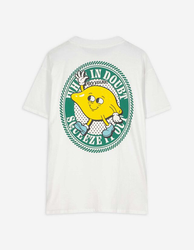 Póló - Hátul nyomtatott minta - feher