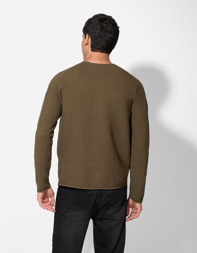 Pulóver - Kerek nyakkivágás - világos barna