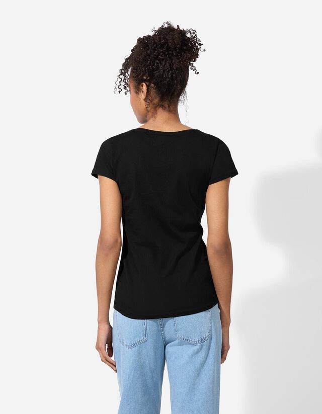 Póló - Csillámos nyomott minta - feher