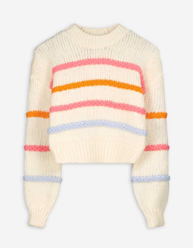 Pulóver - Csíkos - feher