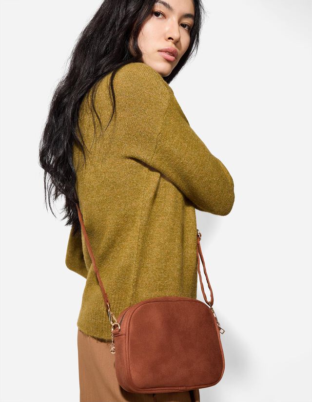 Retikül - Velúr utánzat - sötétbarna