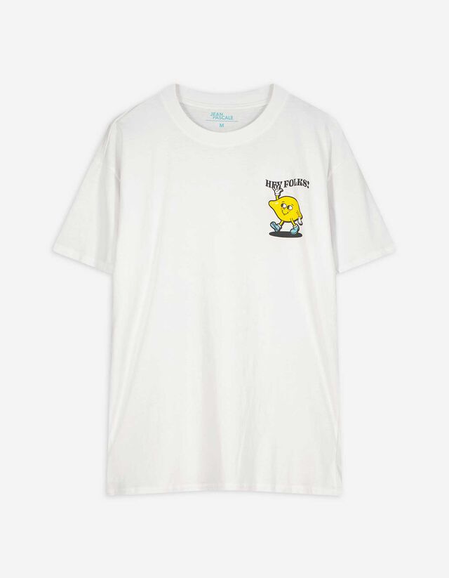 Póló - Hátul nyomtatott minta - feher