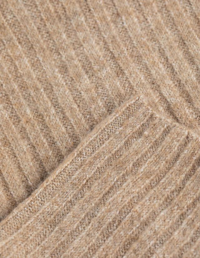 Pulóver - Állógallér - világos barna