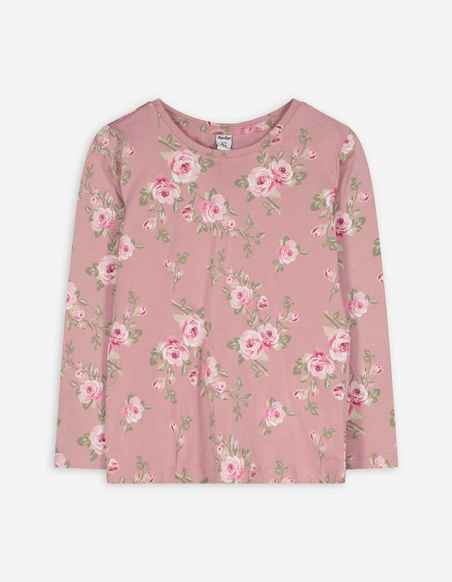 Hosszú ujjú felső - Elszórt nyomott minta - rozsaszin