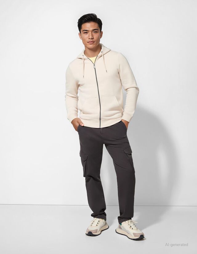 Cipzáros melegítőfelső - Zsinóros kapucni - sotetkek