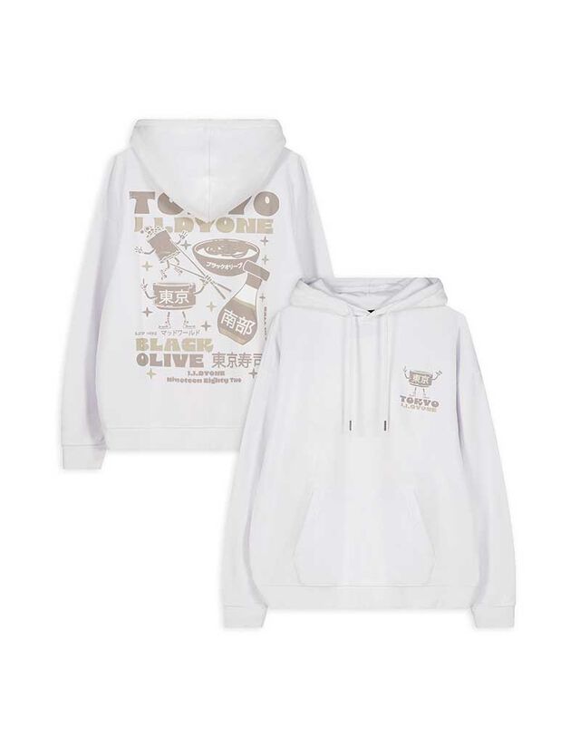 Melegítőfelső - Hátul nyomtatott minta - fekete