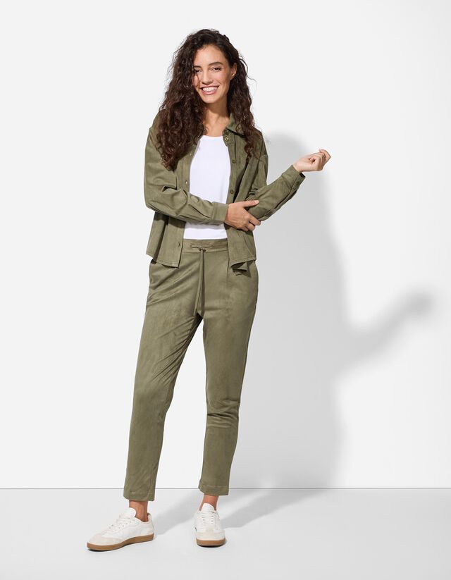 Nadrág - Velúr utánzat - sötétbarna