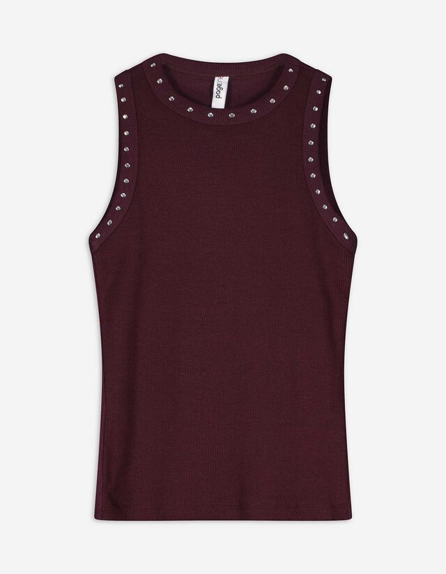 Ujjatlan felső - Szegecselt - piros