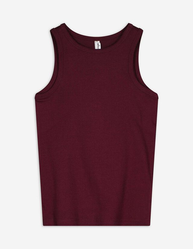 Ujjatlan felső - Bordázott - sötétbarna