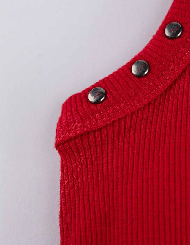 Ujjatlan felső - Szegecselt - piros