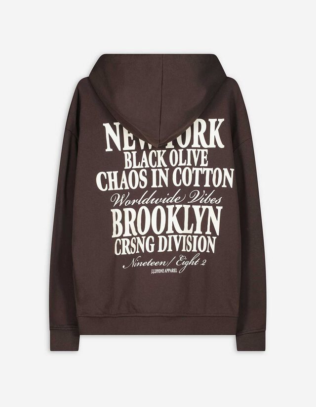 Melegítőfelső - Hátul nyomtatott minta - fekete