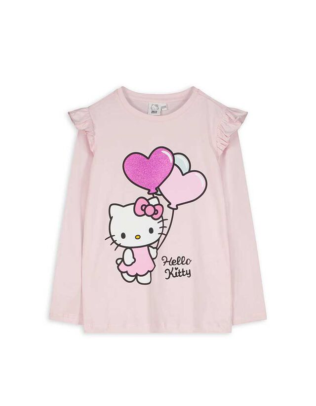 Hosszú ujjú felső - Hello Kitty - rozsaszin