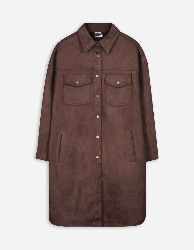 Kabát - Műbőr - sötétbarna