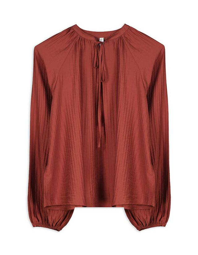 Blúz - V-kivágás - bézs