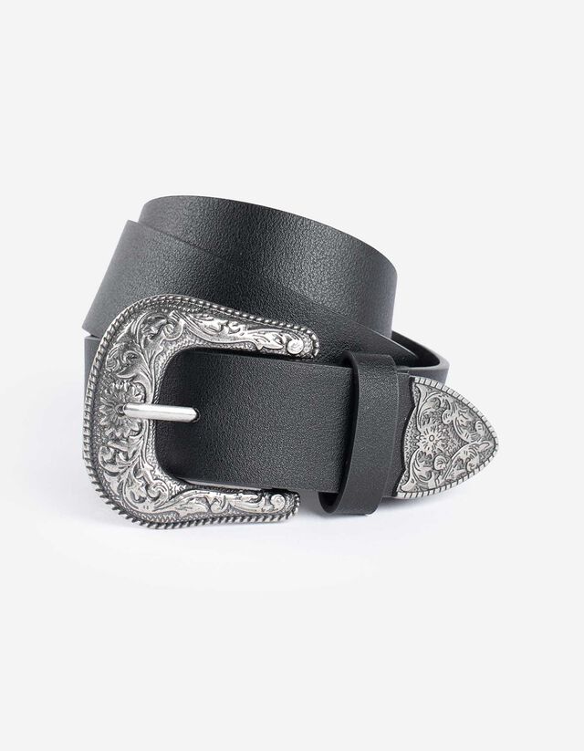 Öv - Bőrhatású - fekete