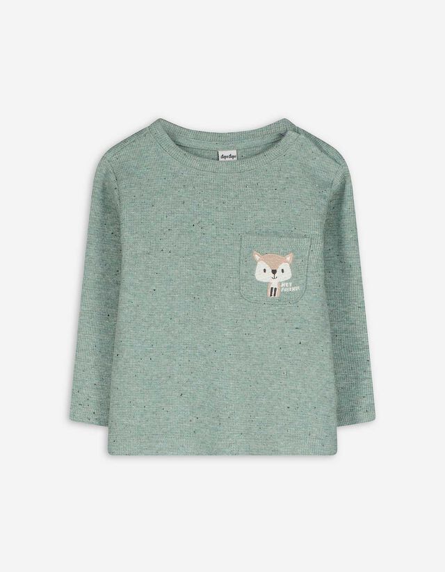 Hosszú ujjú felső - Gofri szerkezet - türkiz