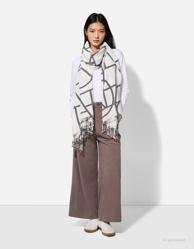 Sál - Elszórt nyomott minta - feher