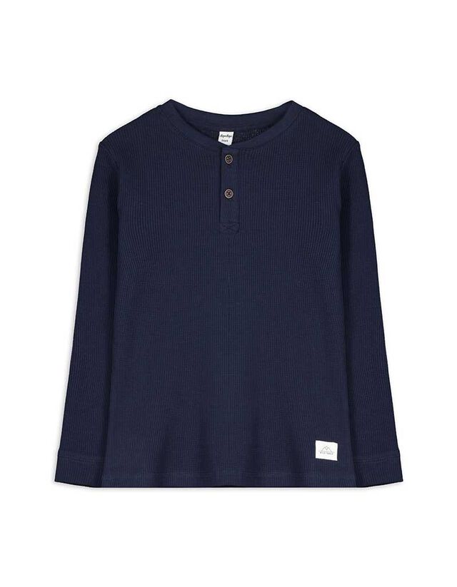 Hosszú ujjú felső - Henley nyakkivágás - sotetkek