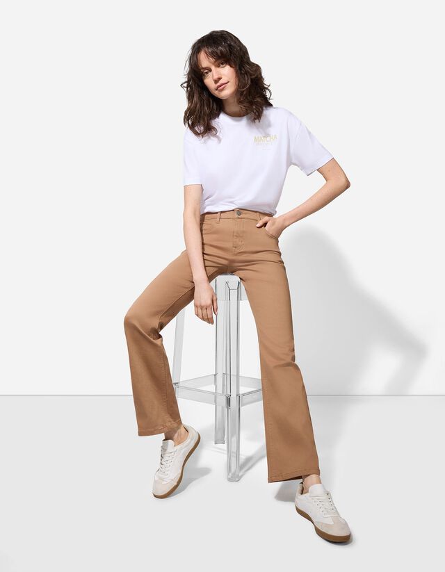 Nadrág - Enyhén bővülő fazon - világos barna