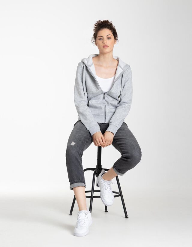 Cipzáros melegítőfelső - Kapucni - szürke