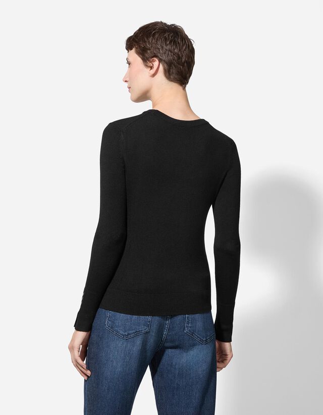 Pulóver - Díszgombokkal - sotetlila