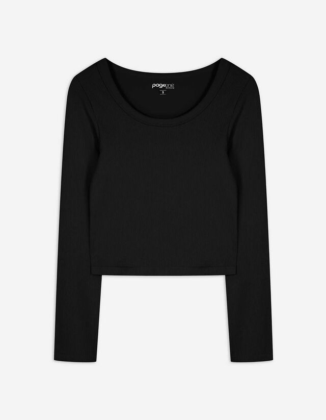 Rövid felső - Bordázott - mélyvörös